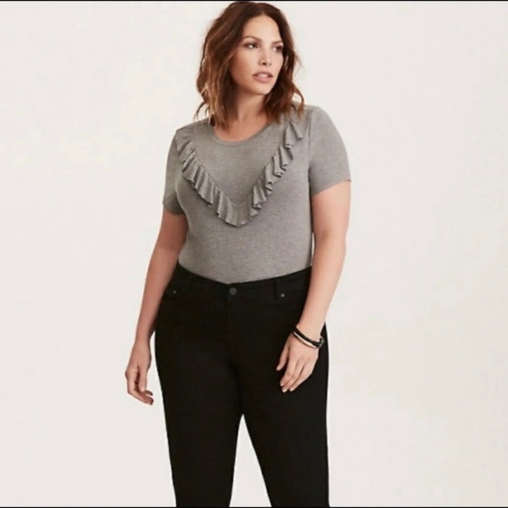 Torrid Super Soft Ruffle Front Tee - image 1